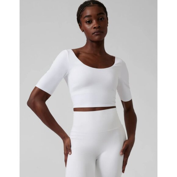 Athleta | Exhilarate Crop Tee In White (A-C cup) - Picture 2 of 12
